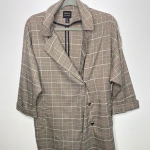Forever 21 long brown coat | size: xs |